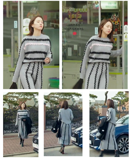 Collage of Cha Si Ah's outfit 